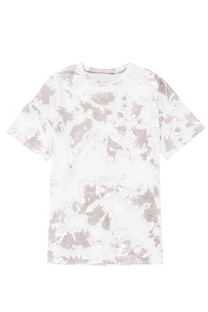 Black Tie-dye Colorblock Oversized Boyfriend Tee