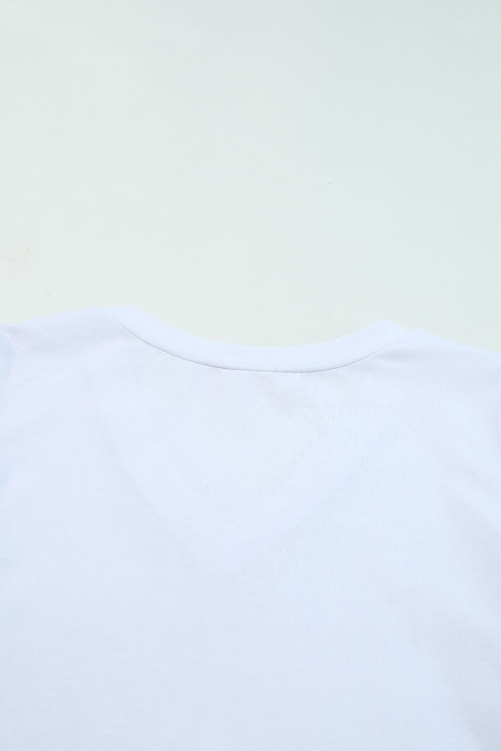 White Puff Sleeve Casual V Neck T-Shirt