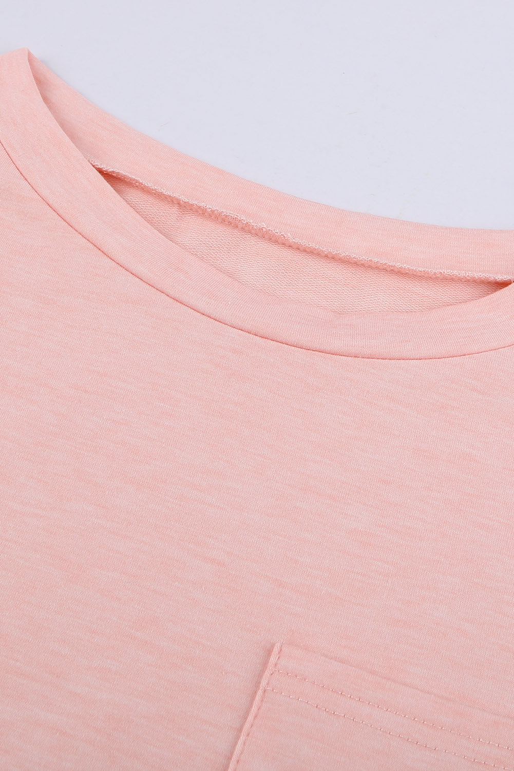 Pink Short Sleeve Basic T Shirt with Patch Pocket