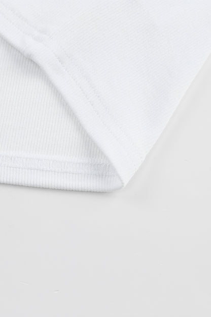 Plain Grey Ribbed Knit Basic Cropped Tank Top