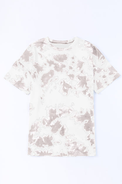 Black Tie-dye Colorblock Oversized Boyfriend Tee