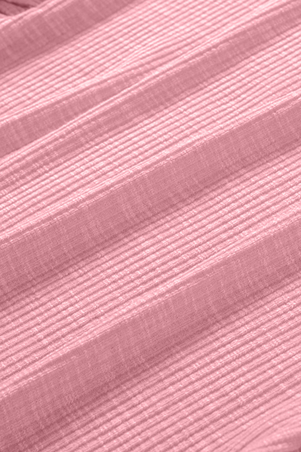 Pink Ruffle Sleeve Crewneck Ribbed Crop Top