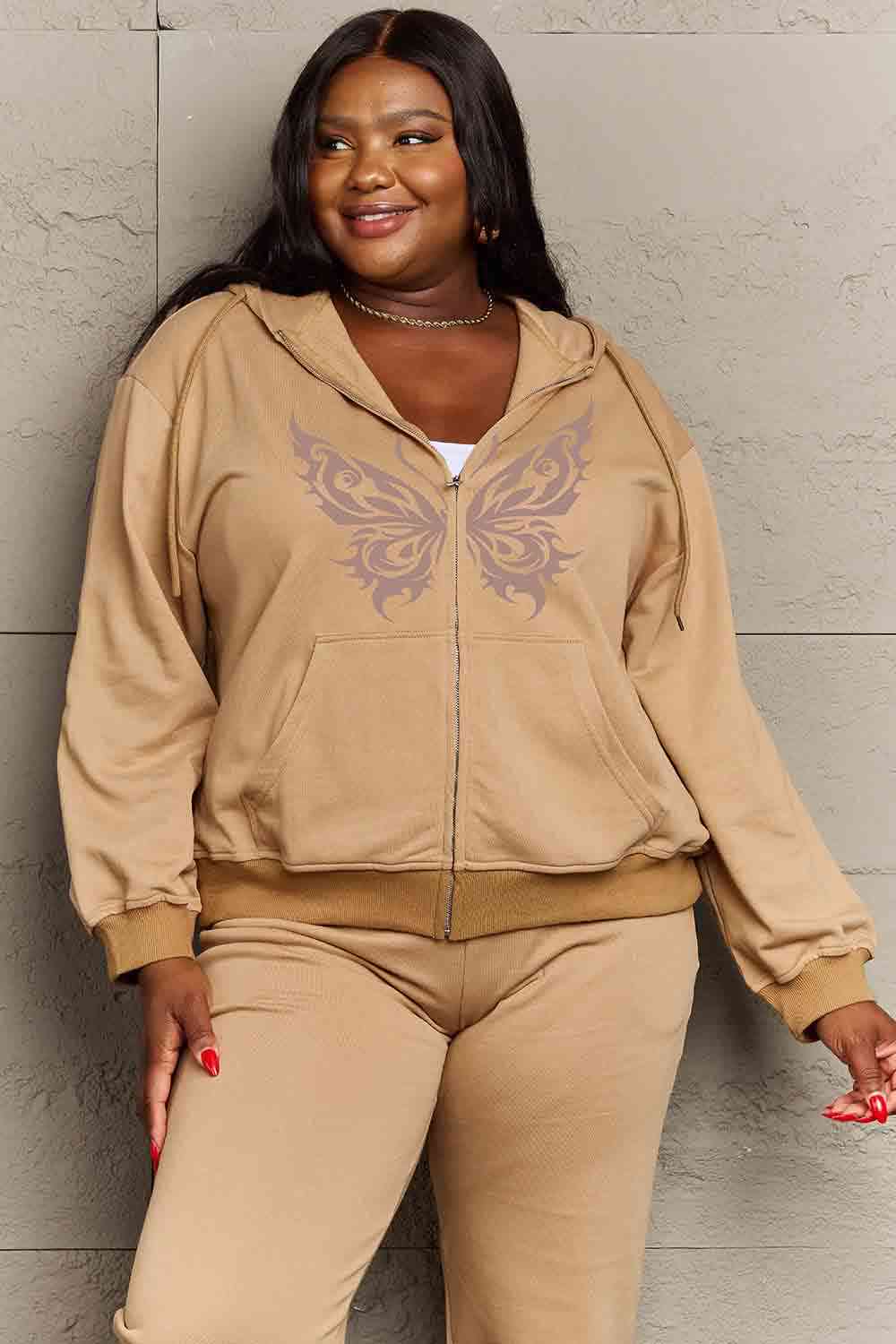 Simply Love Full Size Butterfly Graphic Hoodie